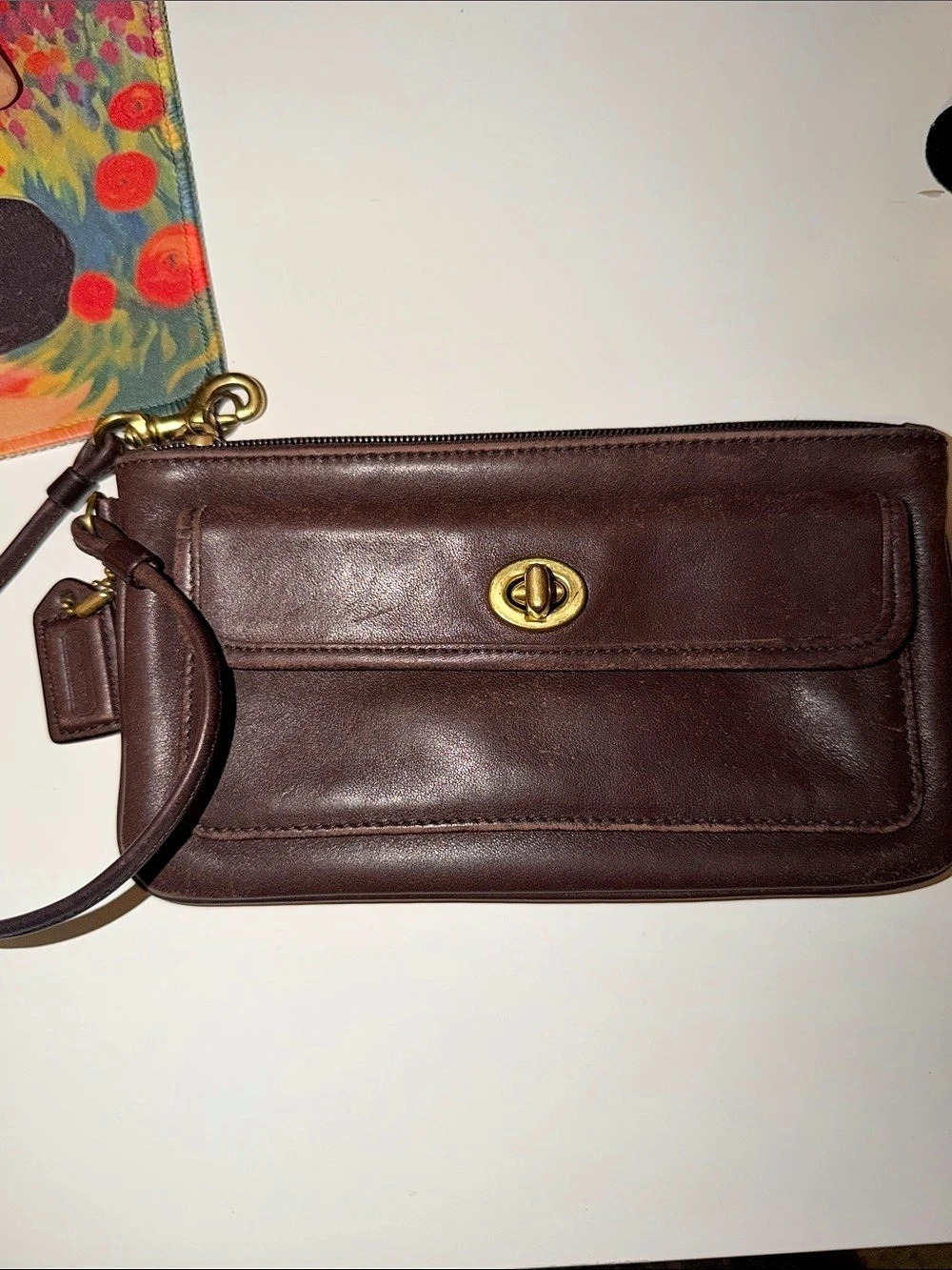 Vintage COACH Brown Leather Wristlet